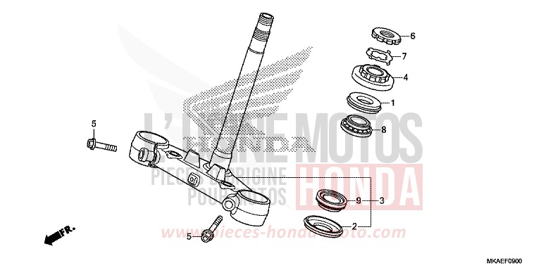TIGE DE DIRECTION de Integra 750 MAT ALPHA SILVER METALLIC (NHB73) 2018